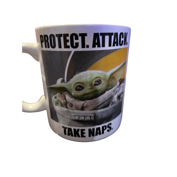 Star Wars Baby Yoda "Protect, Attack, Take Naps" Ceramic Mug - Picture 1 of 4